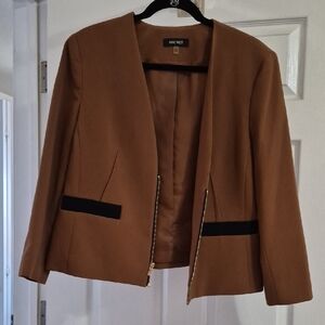 Nine West Women's Brown Blazer with Black Accents